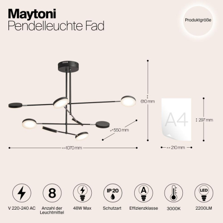 Подвесной светильник Maytoni MOD070PL-L48B3K