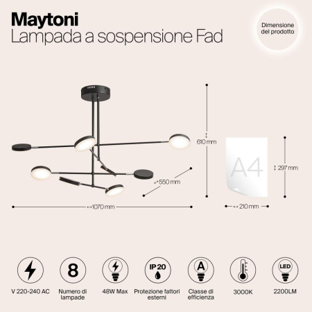 Подвесной светильник Maytoni MOD070PL-L48B3K