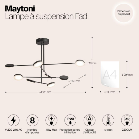 Подвесной светильник Maytoni MOD070PL-L48B3K