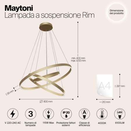 Подвесной светильник Maytoni MOD058PL-L100BS4K