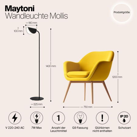 Напольный светильник (торшер) Maytoni MOD126FL-01B