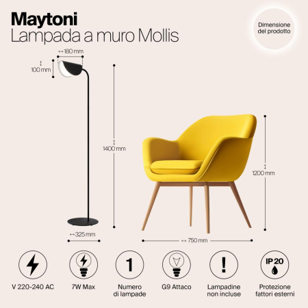Напольный светильник (торшер) Maytoni MOD126FL-01B