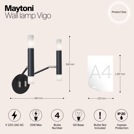 Настенный светильник (бра) Maytoni MOD620WL-04B