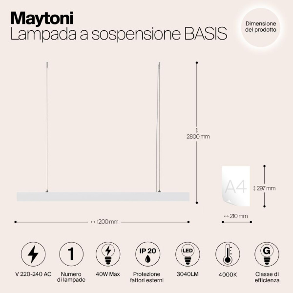 Подвесной светильник Technical P051PL-L40W4K