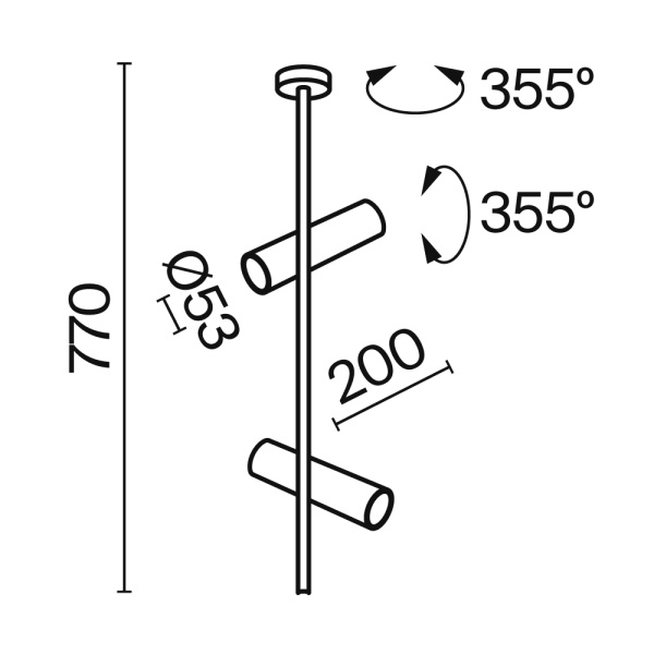 Потолочный светильник Technical C021CL-02W