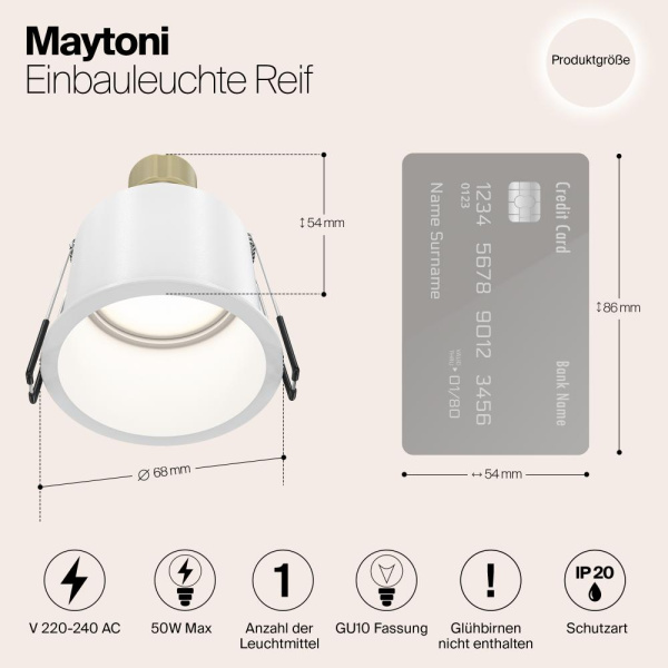 Встраиваемый светильник Technical DL049-01W