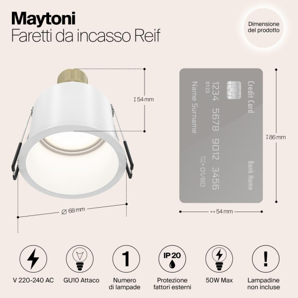 Встраиваемый светильник Technical DL049-01W