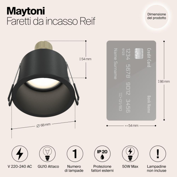 Встраиваемый светильник Technical DL049-01B