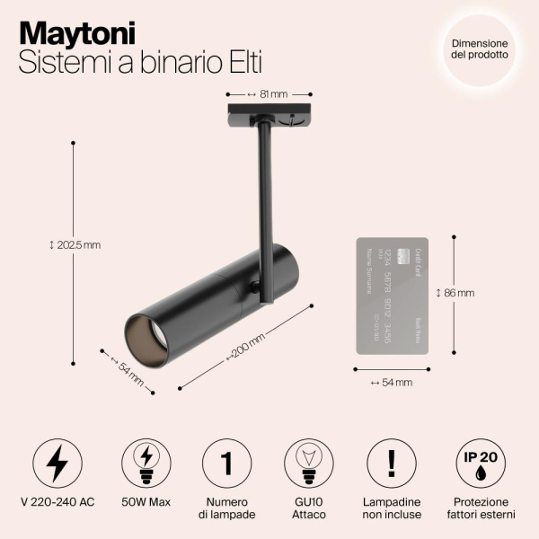 Трековый светильник Technical TR005-1-GU10-B