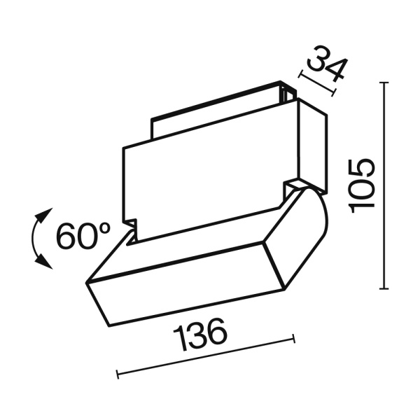 Трековый светильник Technical TR013-2-10W3K-B