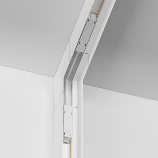 Угловой коннектор внутренний S35 накладной белый