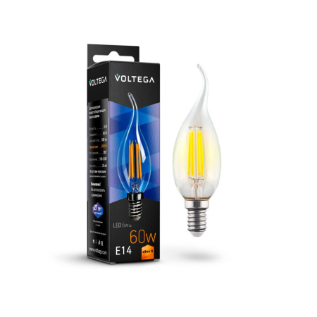 Светодиодная лампа Crystal Candle wind 6W 2800K E14