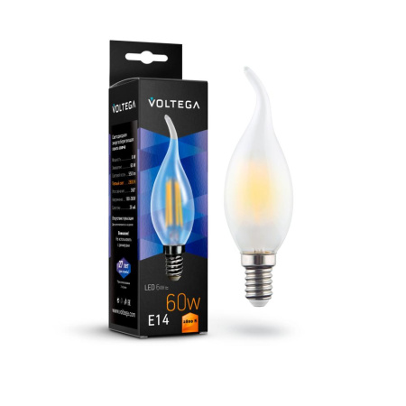 Светодиодная лампа Crystal Candle wind matt 6W 2800K E14