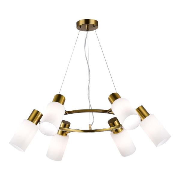 SLE1139-303-06 Светильник подвесной Латунь/Белый E14 6*60W GESSI