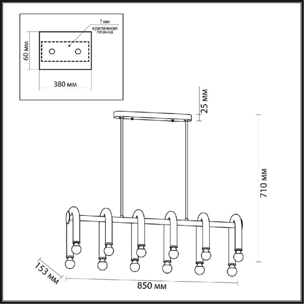 5699/12C MODERNI LN23 119 чёрный, хром Люстра потолочная E14 12*60W 220V CASPIAN