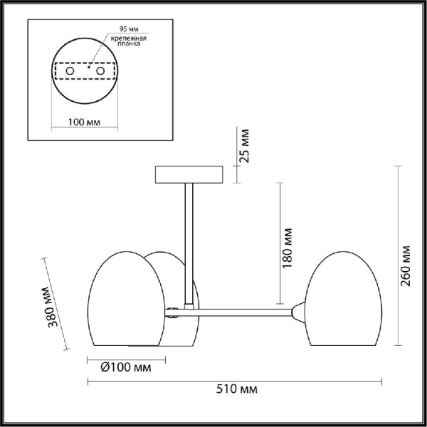 6514/3C MODERNI LN23 117 латунь Люстра потолочная E14 3*40W 220V KENDALL