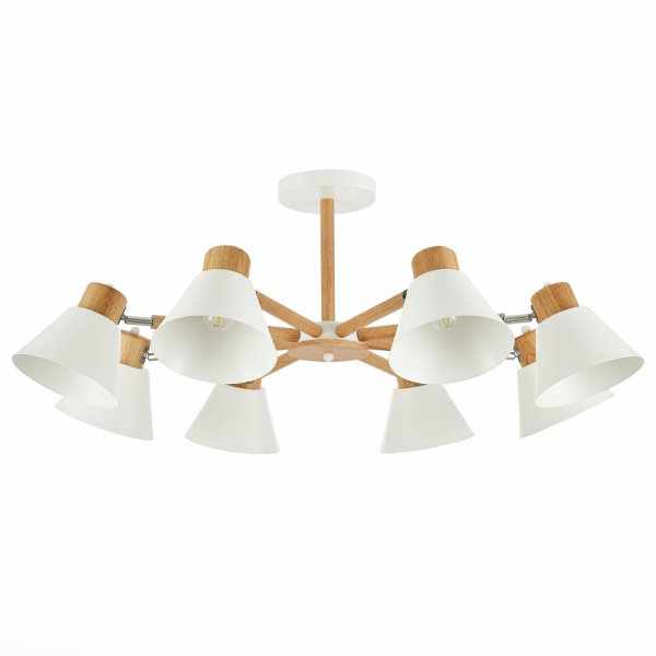 SLE103702-08 Светильник потолочный Светлое дерево, Белый/Белый E27 8*60W BUVE