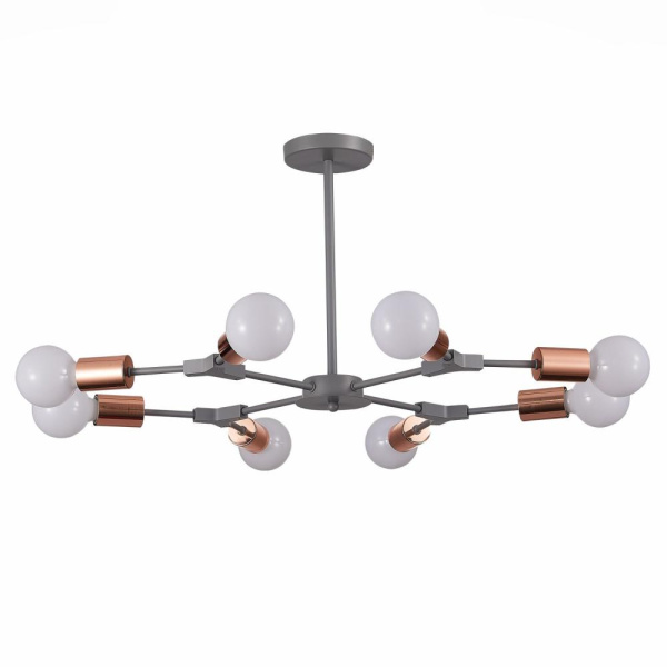 SLE106403-08 Светильник потолочный Серый, Розовое золото E27 8*60W PALARE