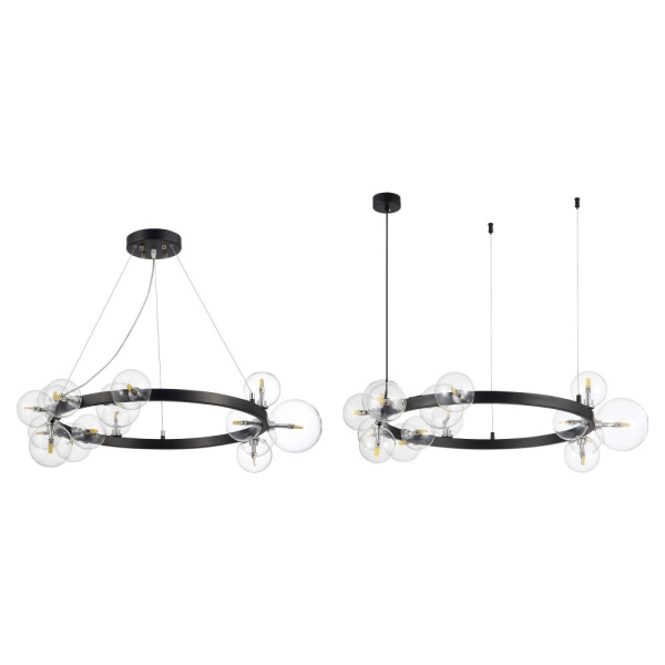 SL1165.403.15 Светильник подвесной ST-Luce Черный/Прозрачный G4 15*5W NECTON