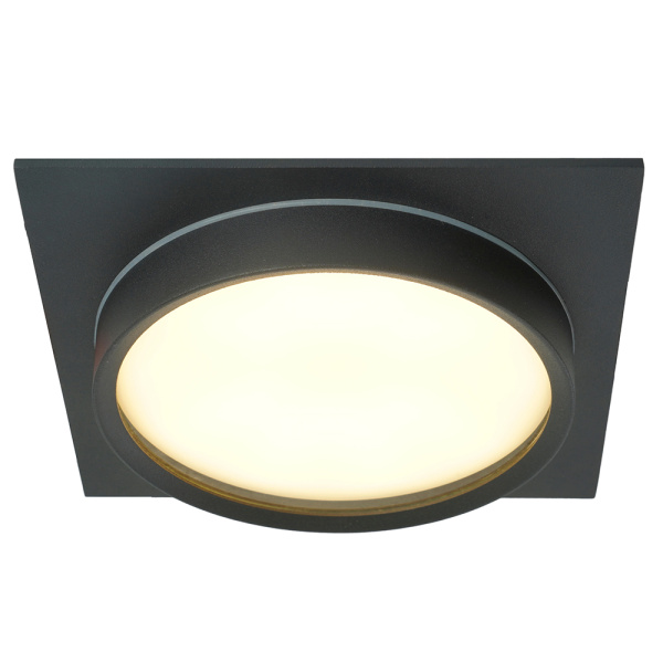 Светильник встраиваемый Feron DL705 потолочный GX70 черный квадрат IP44