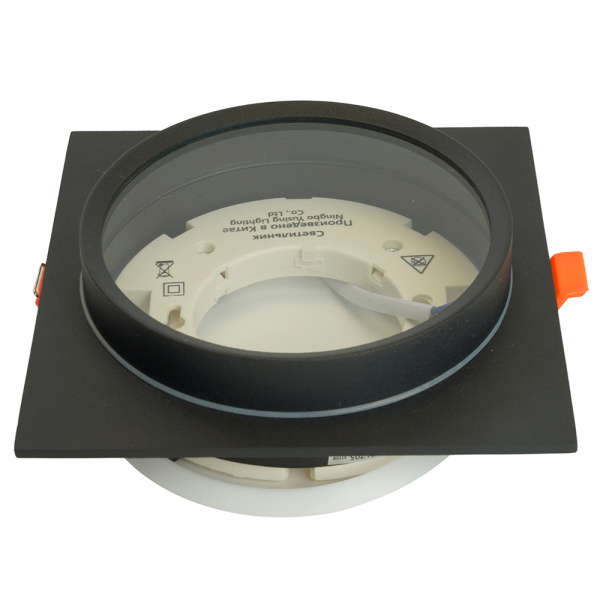 Светильник встраиваемый Feron DL705 потолочный GX70 черный квадрат IP44