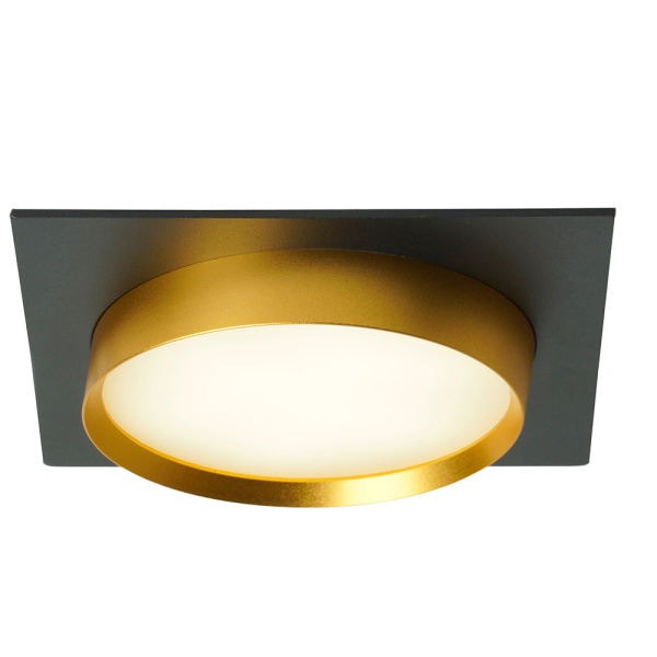 Светильник встраиваемый Feron DL506 потолочный GX53 черный + золото квадрат