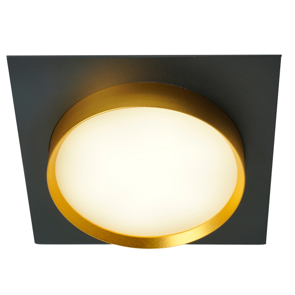 Светильник встраиваемый Feron DL506 потолочный GX53 черный + золото квадрат