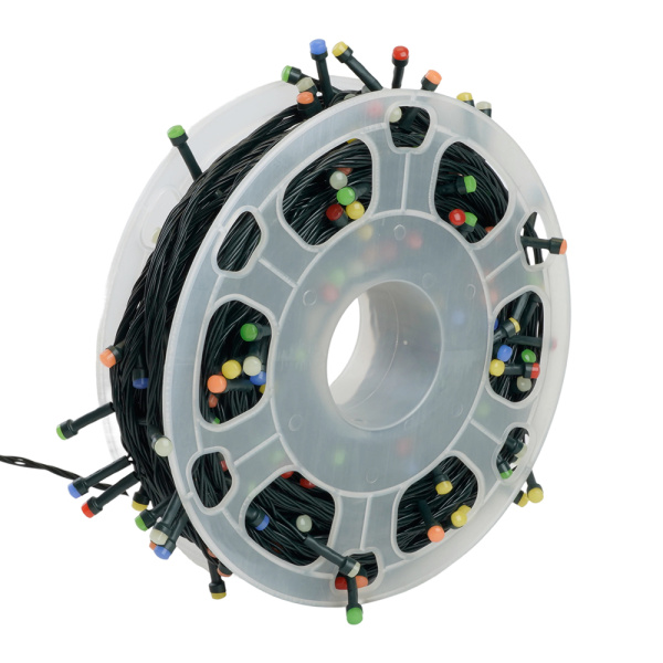 Светодиодная гирлянда на бобине Feron CL98 линейная 50м + 3м 230V мультиколор, c питанием от сети, зеленый шнур