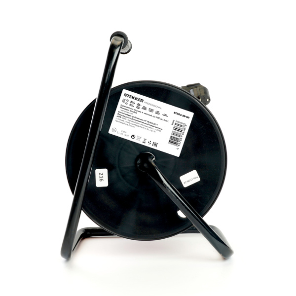 Удлинитель на катушке Stekker STD03-20-50 Standart 4-местный с/з ПВС 3*1,5, оранжевый, 16А, IP20,50м (29406)