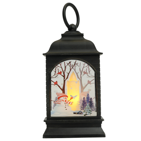 Световая фигура Свеча "Снеговик" 1LED (батарейки в компл), 12,5см, черный, LT128