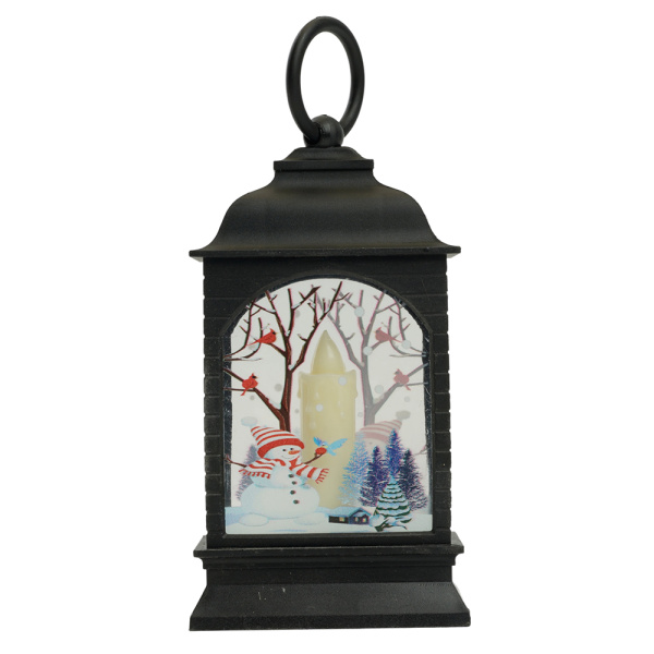 Световая фигура Свеча "Снеговик" 1LED (батарейки в компл), 12,5см, черный, LT128