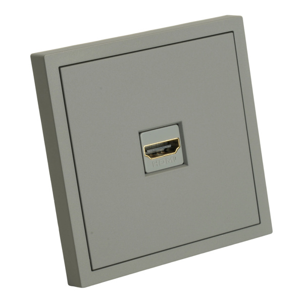 Розетка HDMI 2.0 Type A (механизм), серия Эмили, STEKKER, RST00-5118-10, платиново-серый, soft touch