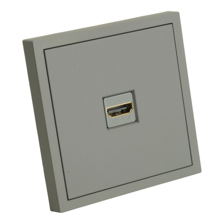Розетка HDMI 2.0 Type A (механизм), серия Эмили, STEKKER, RST00-5118-10, платиново-серый, soft touch
