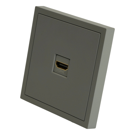 Розетка HDMI 2.0 Type A (механизм), серия Эмили, STEKKER, RST00-5118-10, платиново-серый, soft touch