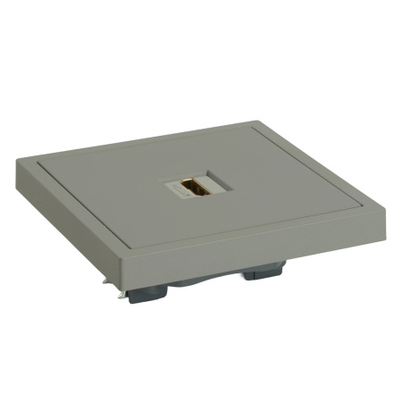 Розетка HDMI 2.0 Type A (механизм), серия Эмили, STEKKER, RST00-5118-10, платиново-серый, soft touch