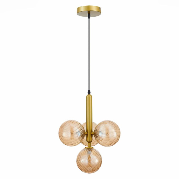 SLE220323-04 Светильник подвесной Золото/Янтарный G9 4*5W 4000K SALERNO