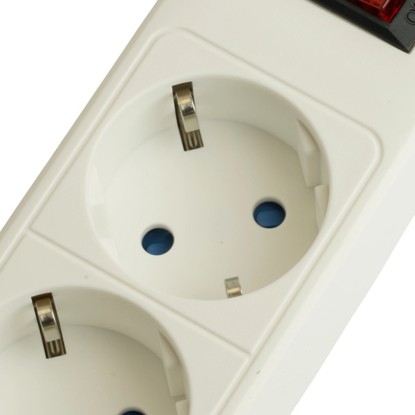 Сетевой фильтр 5-местный с/з STEKKER HM20-51-03 3x1мм2, 3 м, серия Optima, белый