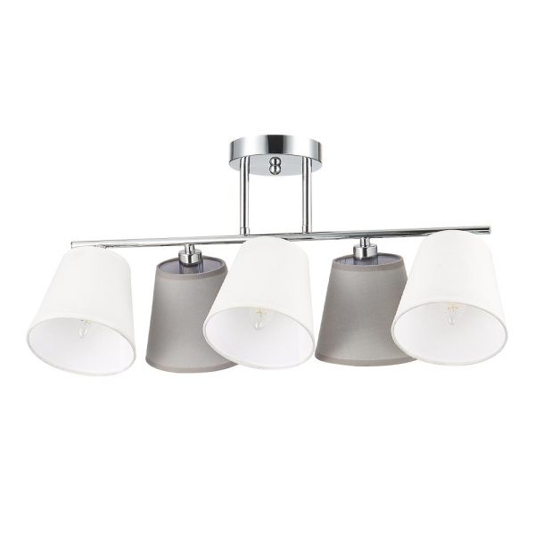 SLE300402-05 Светильник потолочный Хром/Белый, Серый E14 5*40W PRATO