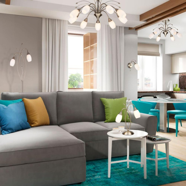 Потолочная люстра со стеклянными плафонами 22080/9 античная бронза