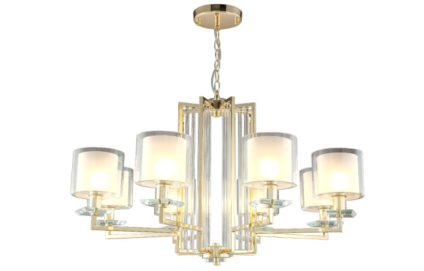 Люстра Crystal Lux NICOLAS SP-PL8 GOLD/WHITE