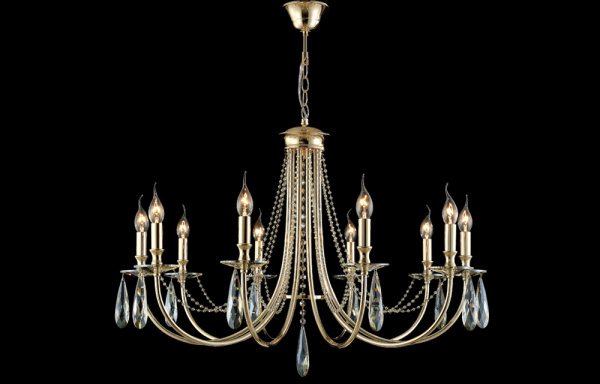 Люстра Crystal Lux VICTORIA SP10 GOLD/AMBER