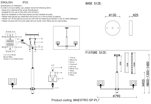 Люстры Crystal Lux MAESTRO SP-PL7 CHROME
