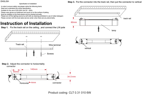 Светильник однофазный CLT 0.31 010 6W BL M4000K Crystal Lux
