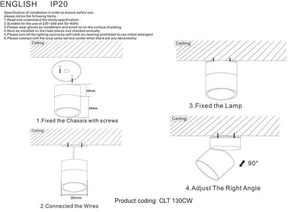 Светильник потолочный Crystal Lux CLT 130CW WH