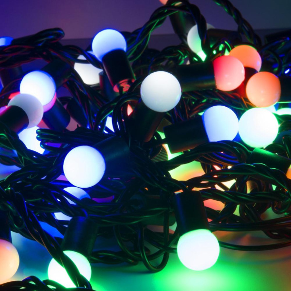 Гирлянда нить мульти с эффектом мерцания 20м IP65 400-104
