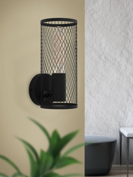 43538 Бра REDCLIFFE, 1Х40W, E27, L120, H280, А145, сталь, черный