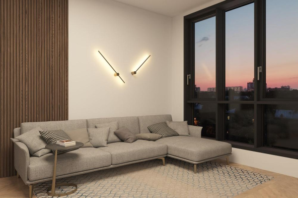 DK5012-SG Бра 800 мм, 3000К, IP20,7 Вт, матовое золото