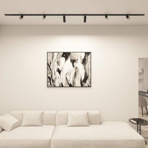 DK6060-BK Трековый светильник IP 20, 15 Вт, GU10, черный, алюминий