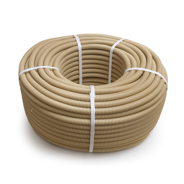 Труба гофрированная ПП лёгкая 350 Н негорючая (НГ) стойкая к ультрафиолету сосна с/з d16 мм (100м/5500м уп/пал) Промрукав