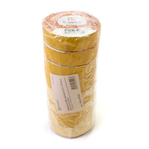 Изолента ПВХ желтая 0,15 x 19 мм х 20 м (8 шт/уп) Промрукав